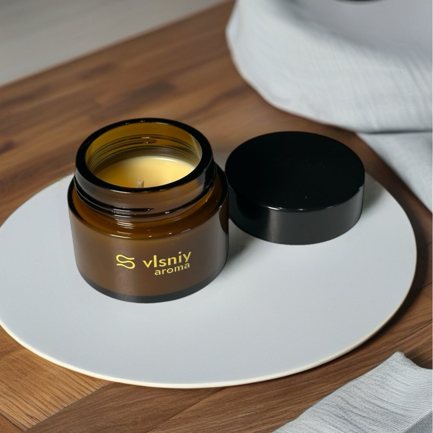 Соєва свічка «FWB» міні, скляна, 80 г — пряна груша, бренді та кориця