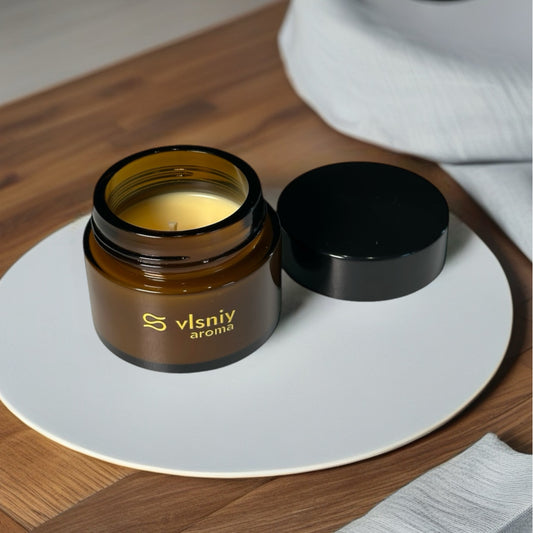 Соєва свічка «FWB» міні, скляна, 80 г — пряна груша, бренді та кориця