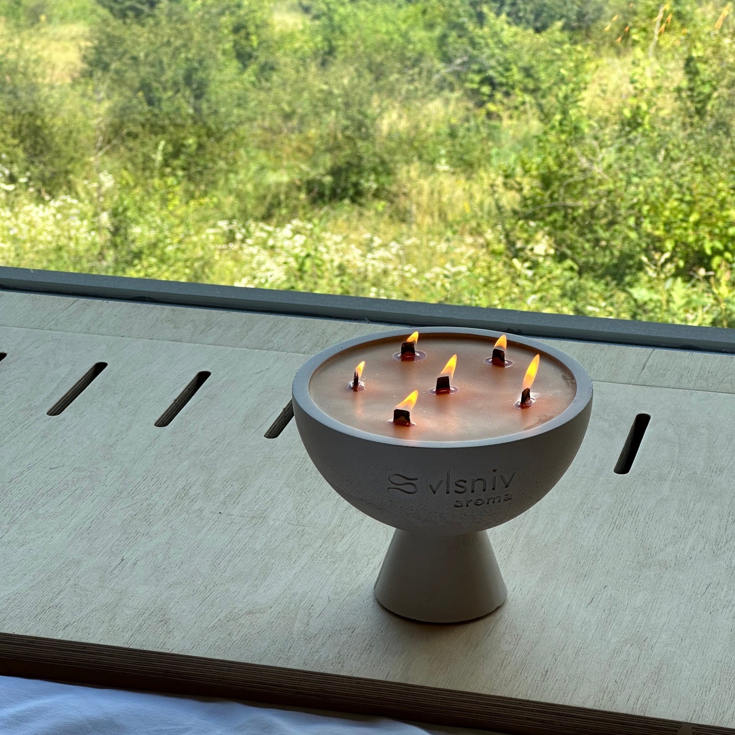 Соєва свічка «Ретрит у Карпатах» чаша, 520 г — кедр, ялиця та мох