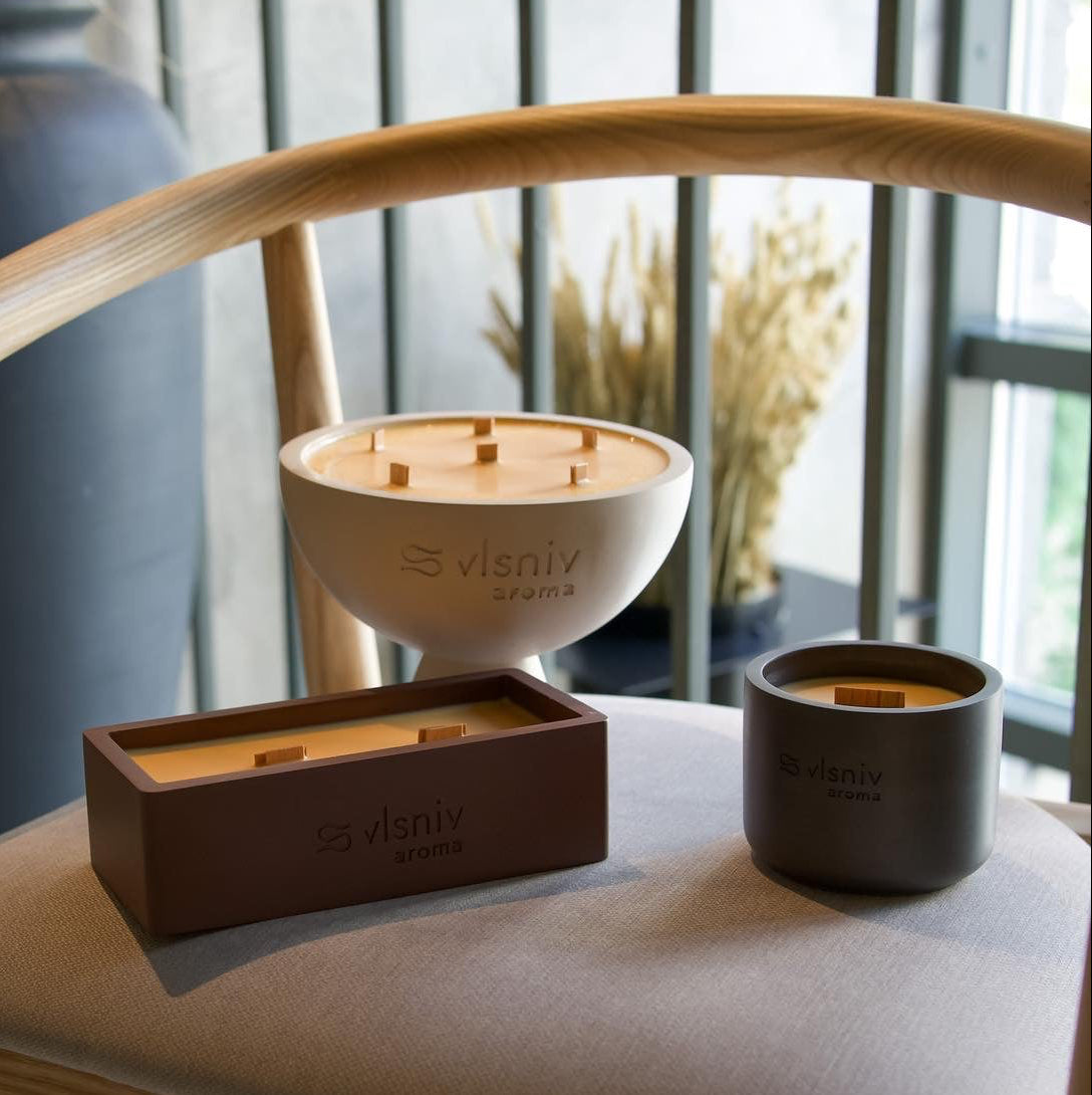 Соєва свічка «Digital Detox» ванночка, 320 г — аромат яблука, кориці та ванілі