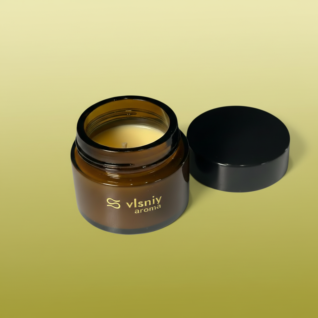 Соєва свічка «Digital Detox» міні, скляна, 80 г — аромат яблука, кориці та ванілі