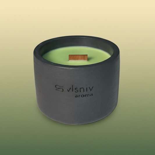 Соєва свічка «Матча Клаб», циліндр, 220 г — матча, кокос і манго