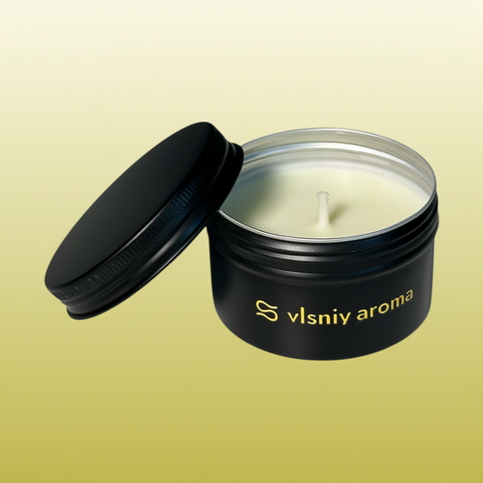 Соєва свічка «Digital Detox» міні, металева, 80 г — аромат яблука, кориці та ванілі