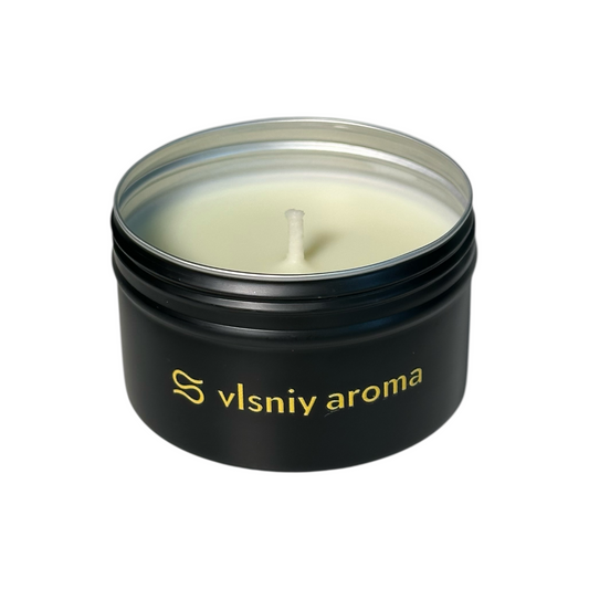 Соєва свічка «Digital Detox» міні, металева, 80 г — аромат яблука, кориці та ванілі