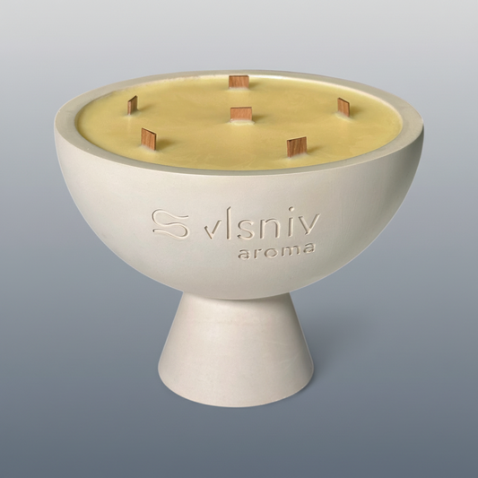 Соєва свічка «На межі вигорання» чаша, 520 г — меліса, кедр і персик