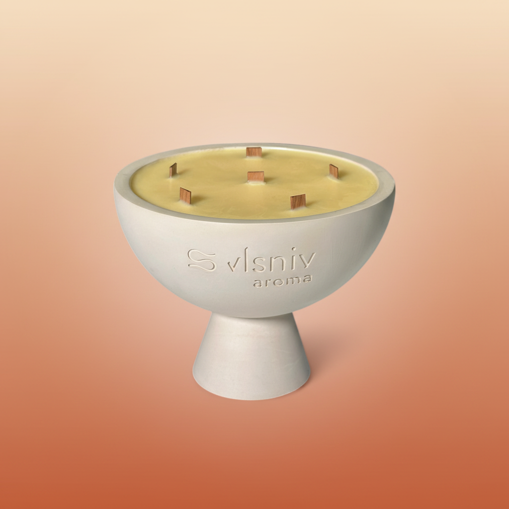 Соєва свічка «Bellini, please» чаша, 520 г — персик, жасмин та боби тонка