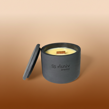 Соєва свічка «Vanilla Tobacco» циліндр 220 г — ваніль, тютюн, какао, боби тонка Vlsniy Aroma