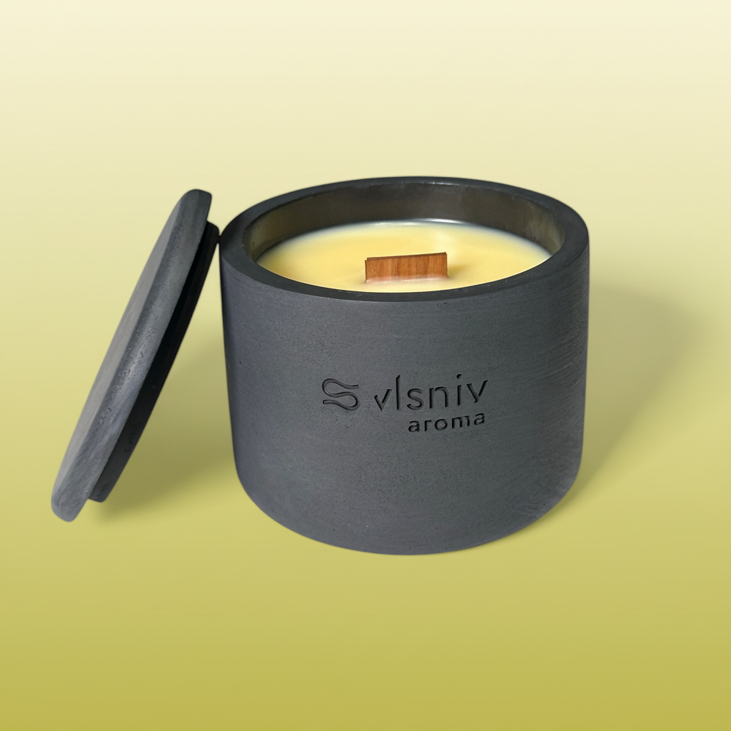 Соєва свічка «Digital Detox» циліндр, 220 г — аромат яблука, кориці та ванілі