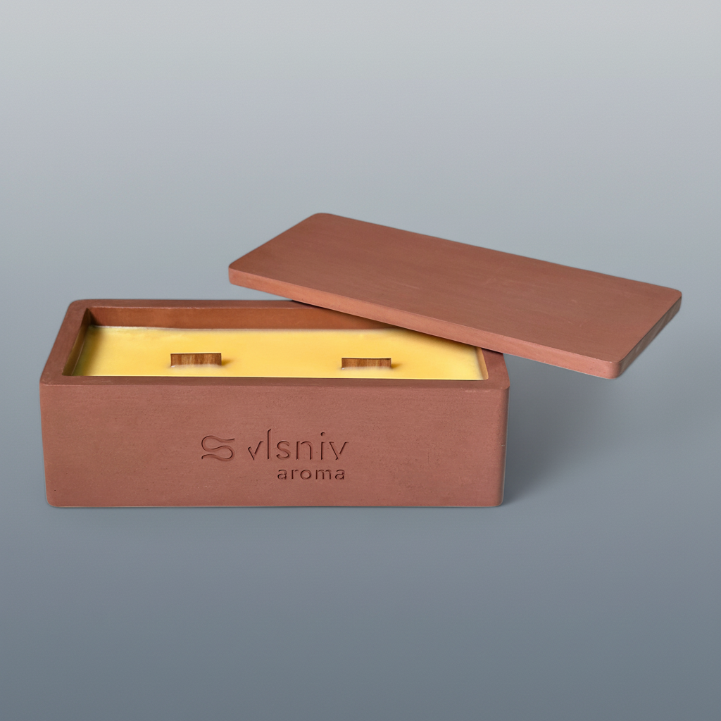 Соєва свічка «На межі вигорання» ванночка, 320 г — меліса, кедр і персик